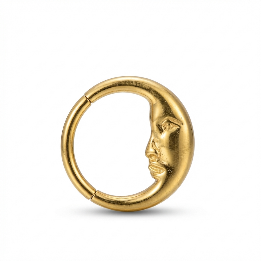 Piercing con mezza luna in Titanio G23 - Piercing per Lobo, helix, daith, septum