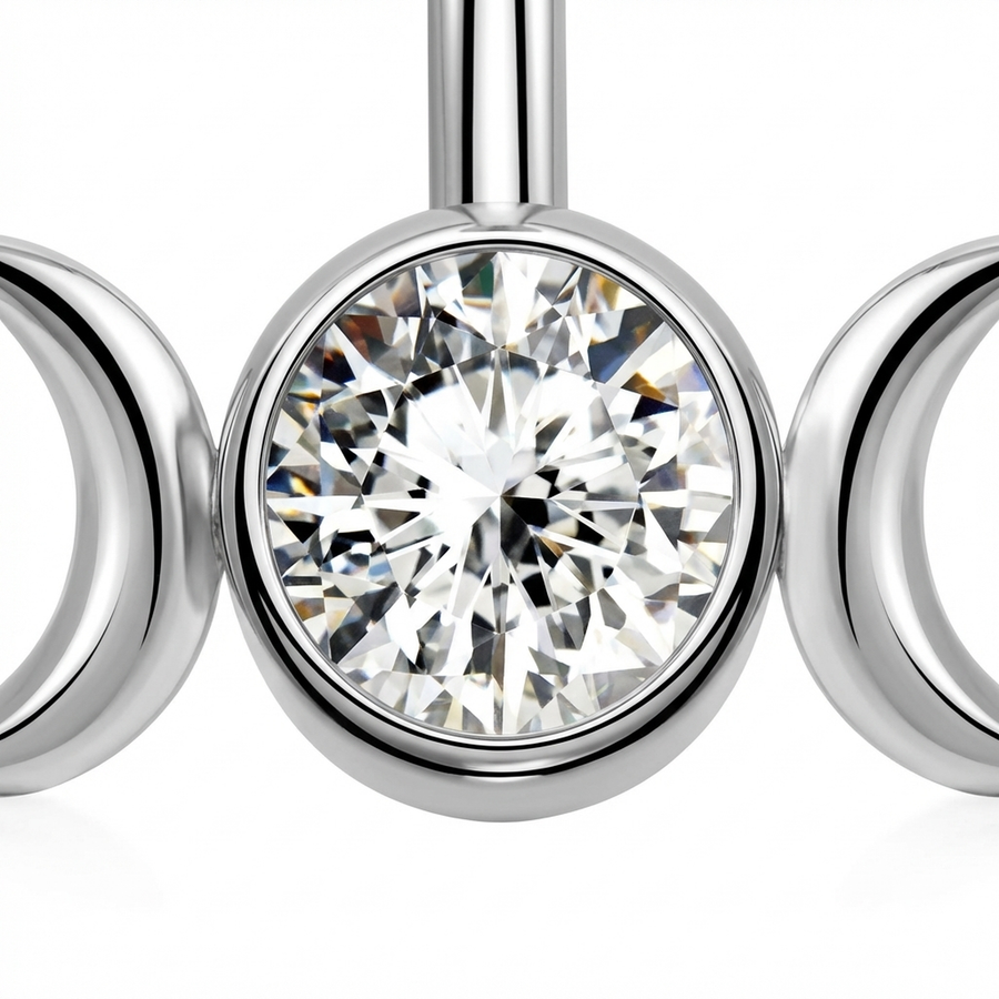 Piercing con zircone in Titanio G23 - Piercing per ombelico