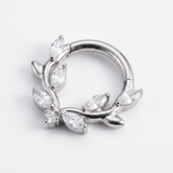 Cerchietto con sette zirconi in Titanio - Piercing per orecchio / naso