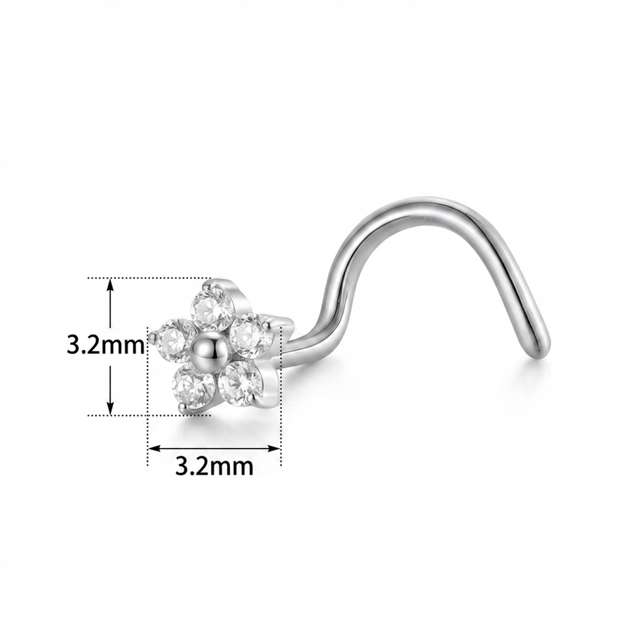 Piercing con fiore in Titanio - Piercing per naso