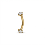 Piercing con zirconi in Titanio G23 - Piercing per Rook, snug, daith, eyebrow
