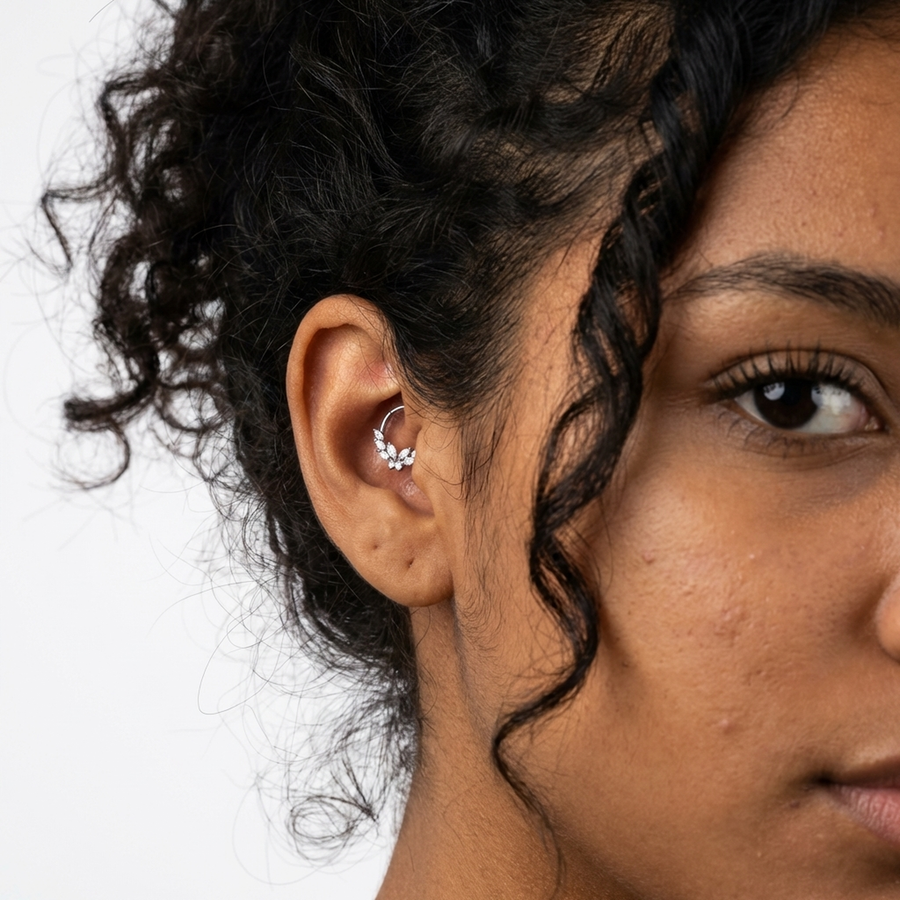 Piercing con zirconi in Titanio G23- Piercing per Lobo, helix, daith, septum