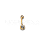 Piercing Ombelico in Acciaio Chirurgico 316L con Palline e Cristallo Bianco