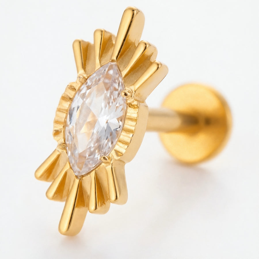 Barretta con zircone in Titanio - Piercing per orecchio