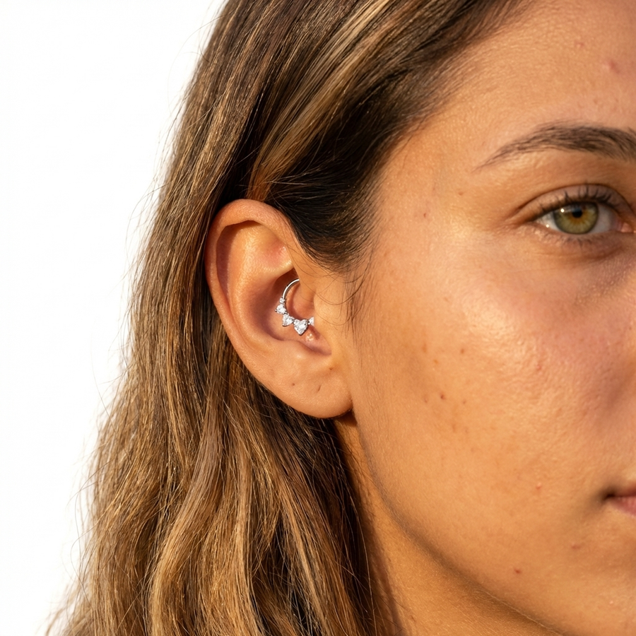 Piercing con zirconi in Titanio G23- Piercing per Lobo, helix, daith, septum