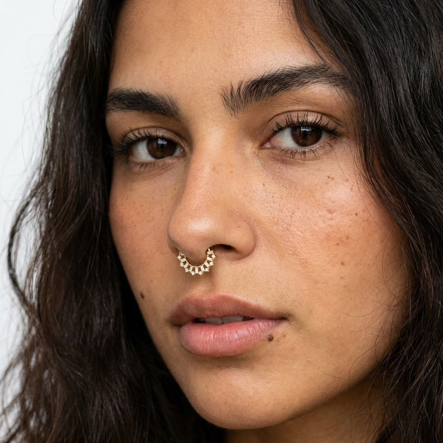 Piercing con zirconi in Titanio G23- Piercing per Lobo, helix, daith, septum