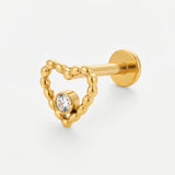 Barretta con cuore in Titanio - Piercing per orecchio