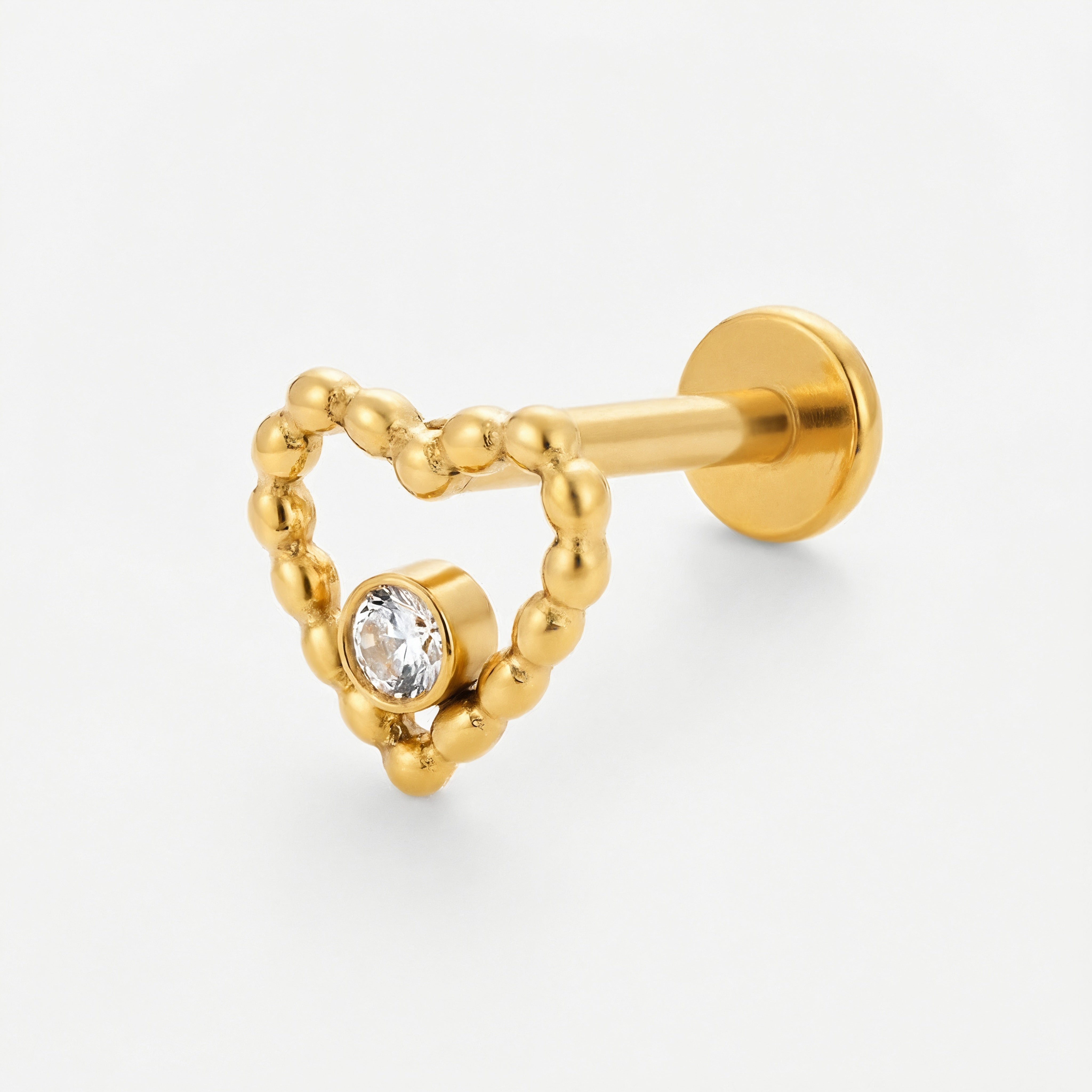 Barretta con cuore in Titanio - Piercing per orecchio