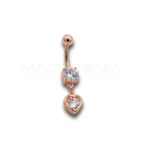 BANANA ROSE GOLD CON ZIRCONE E CUORE
