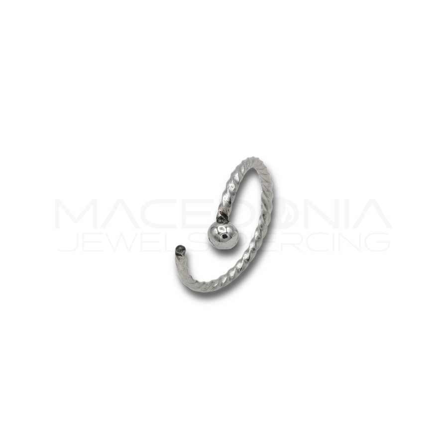 Nostril in Argento 925 Lavorato con Pallina