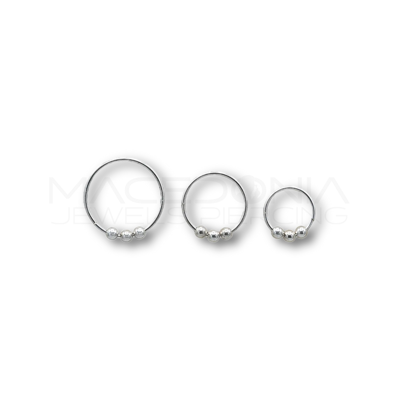 Nostril in Argento 925 con Tre Palline 2 mm