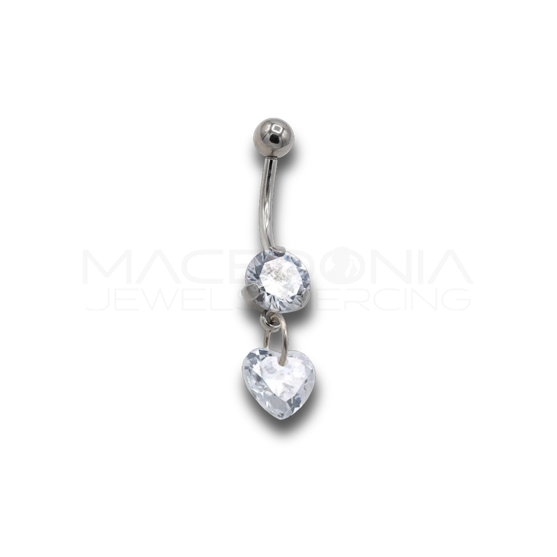 BANANA CON ZIRCONE E PENDENTE A FORMA DI CUORE