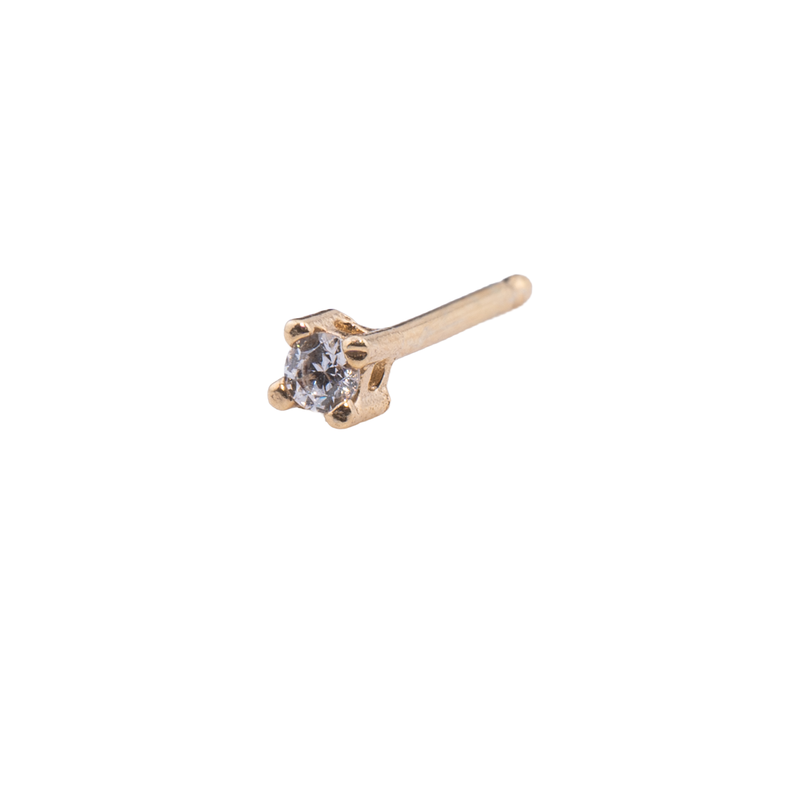 ORECCHINO CON ZIRCONE 2MM
