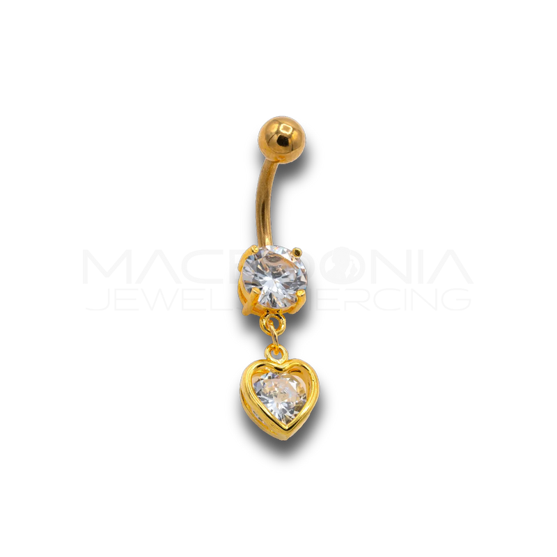 BANANA CON ZIRCONE E PENDENTE A CUORE