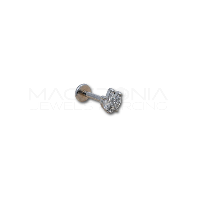 Piercing Helix a Tulipano in Acciaio Chirurgico con Zirconi