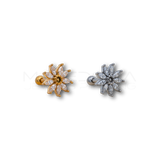 Piercing a Fiore in Acciaio Chirurgico con Zirconi