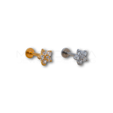 Elica per Piercing in Acciaio Chirurgico a Stella con Zirconi