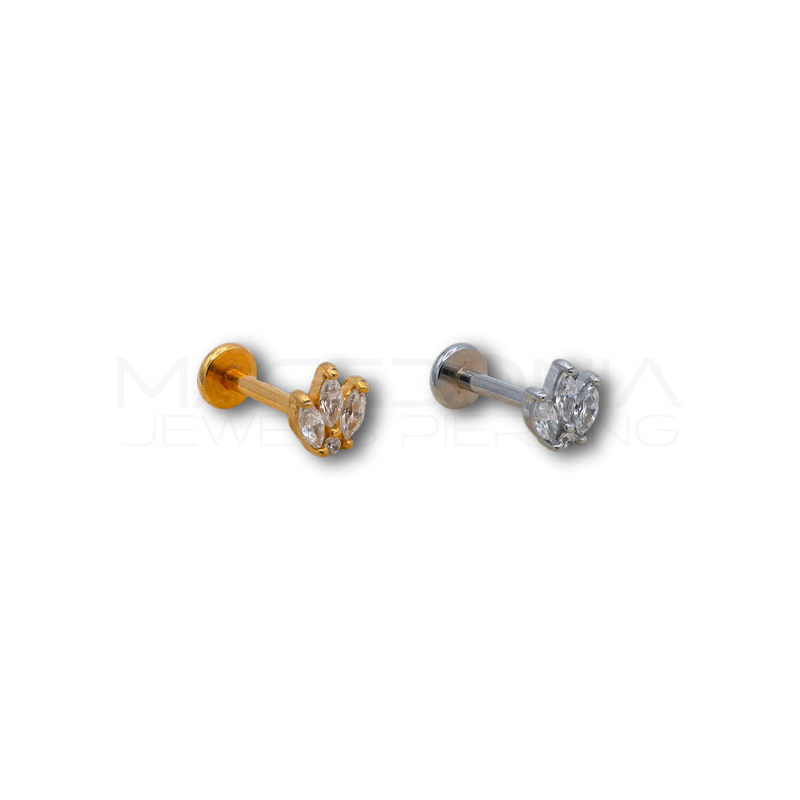 Piercing Helix a Tulipano in Acciaio Chirurgico con Zirconi