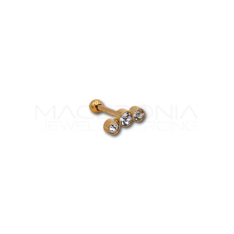 Piercing a Corona in Acciaio Chirurgico con Zirconi