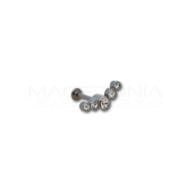Piercing a Corona in Acciaio Chirurgico con Zirconi