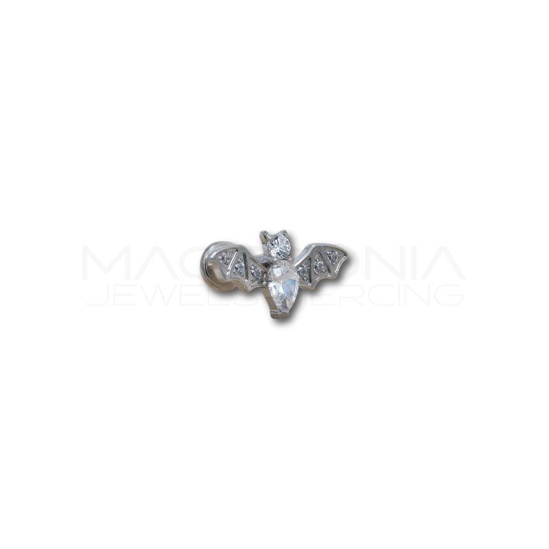 Piercing a Pipistrello in Acciaio Chirurgico con Zirconi