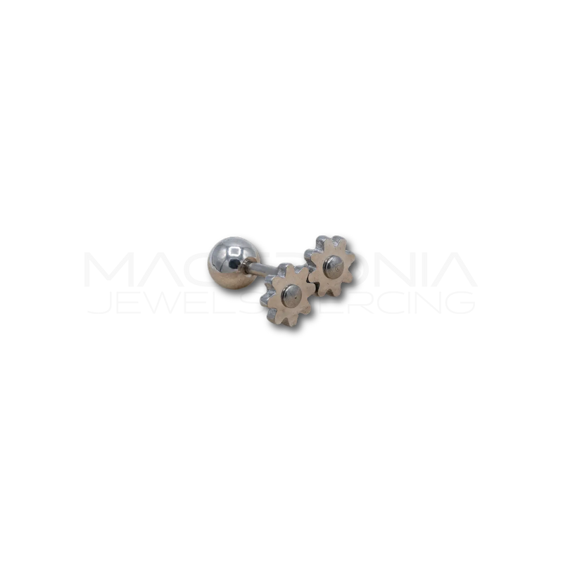 Piercing Helix in Acciaio Chirurgico con Fiori