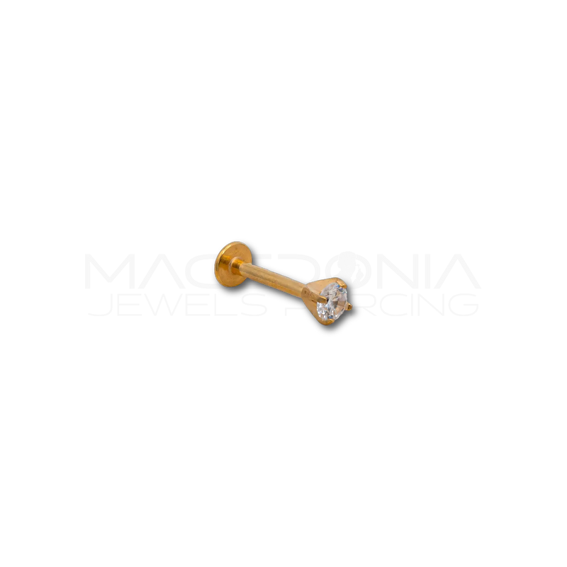 Piercing con Zircone Incastonato in Acciaio Chirurgico 316L