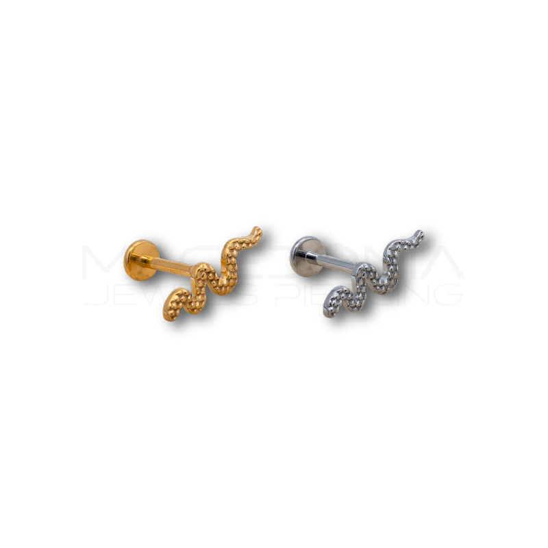 Piercing Helix a Serpente in Acciaio Chirurgico con Zirconi