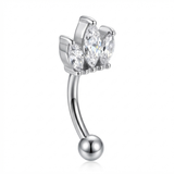 Piercing con tre zirconi in Titanio G23 - Piercing per ombelico