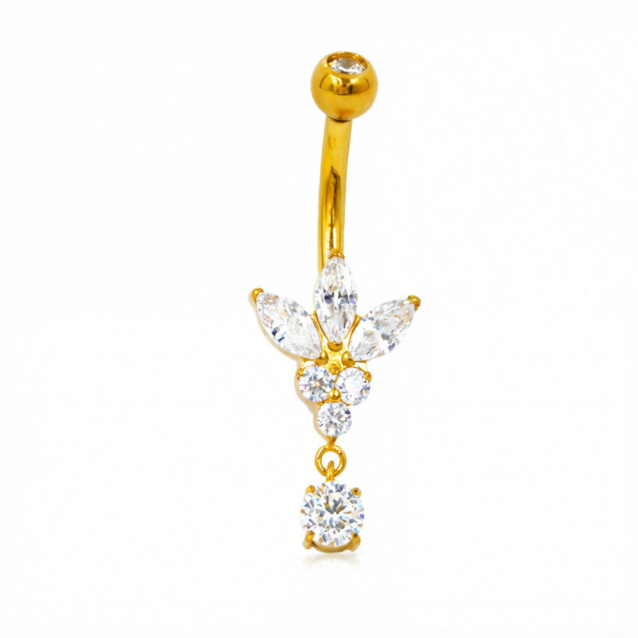 Piercing con zirconi in Titanio G23 - Piercing per ombelico