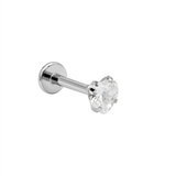 Barretta con Zircone a Cuore in acciaio chirurgico 316L