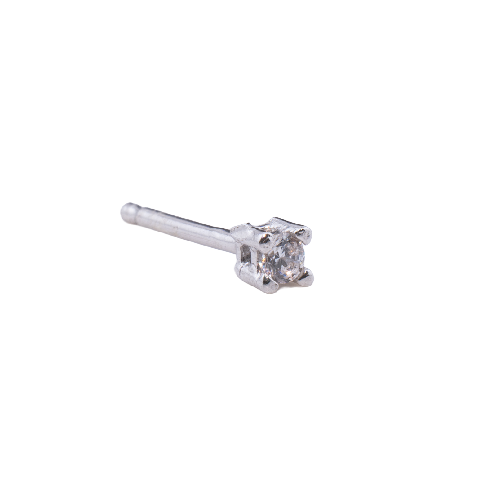 ORECCHINO CON ZIRCONE 2MM