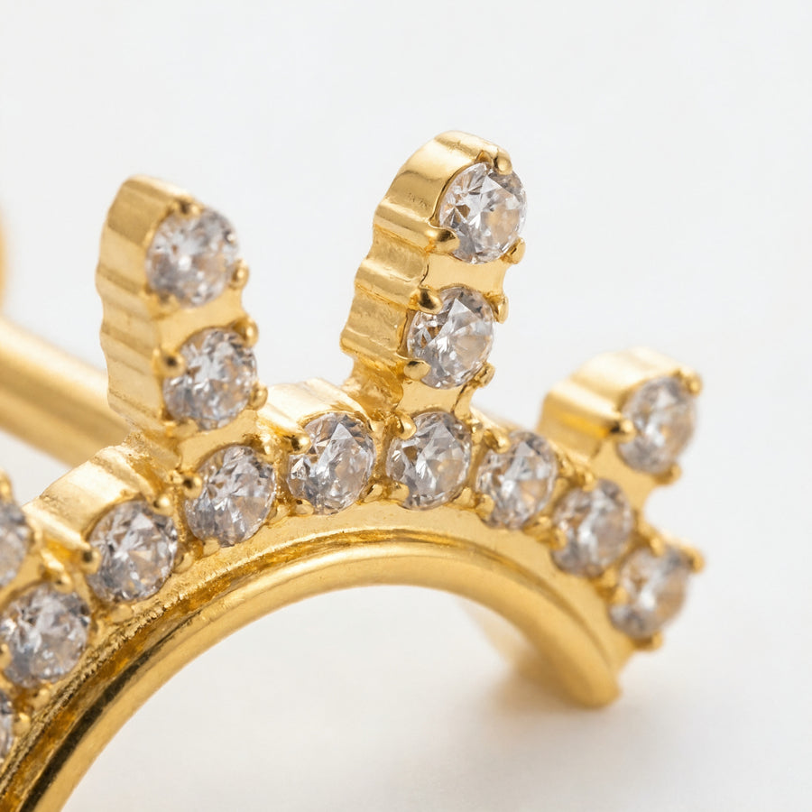 Barretta con corona di zirconi in Titanio - Piercing per orecchio