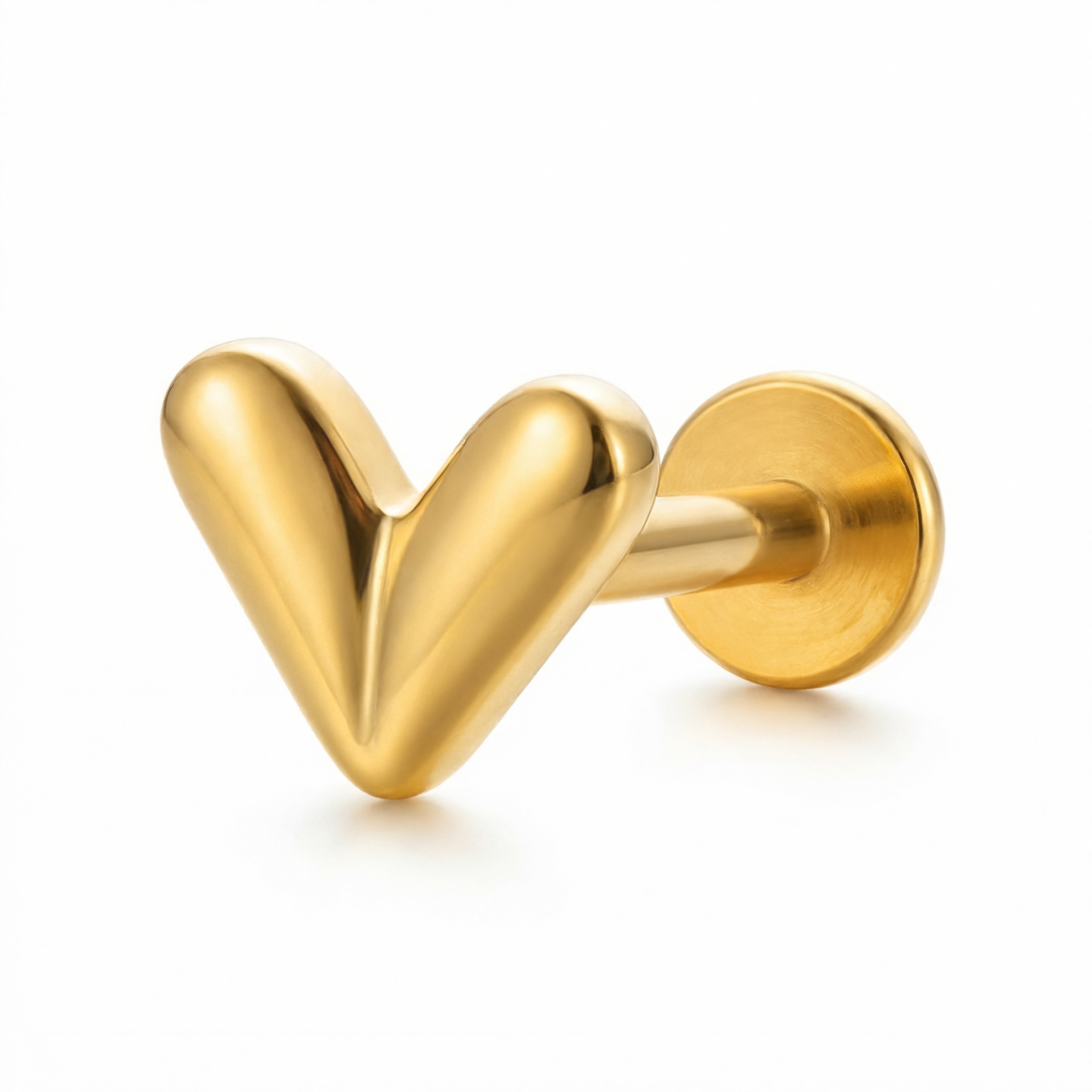 Barretta con cuore in Titanio - Piercing per orecchio
