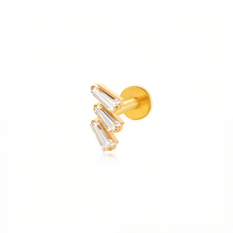 Barretta con zirconi in Titanio- Piercing per orecchio