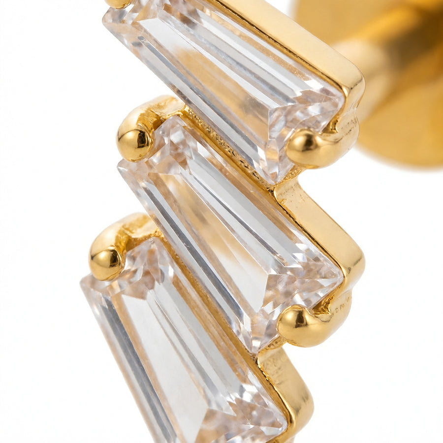 Barretta con zirconi in Titanio- Piercing per orecchio