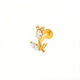 Barretta con fiore in Titanio - Piercing per orecchio