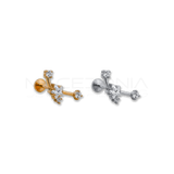 Piercing helix in acciaio chirurgico 316L con labret e piattello
