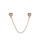 Barretta in Acciaio Chirurgico 316L con Zircone e Cuore Pendente