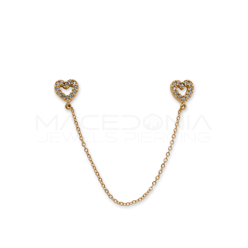 Barretta in Acciaio Chirurgico 316L con Zircone e Cuore Pendente