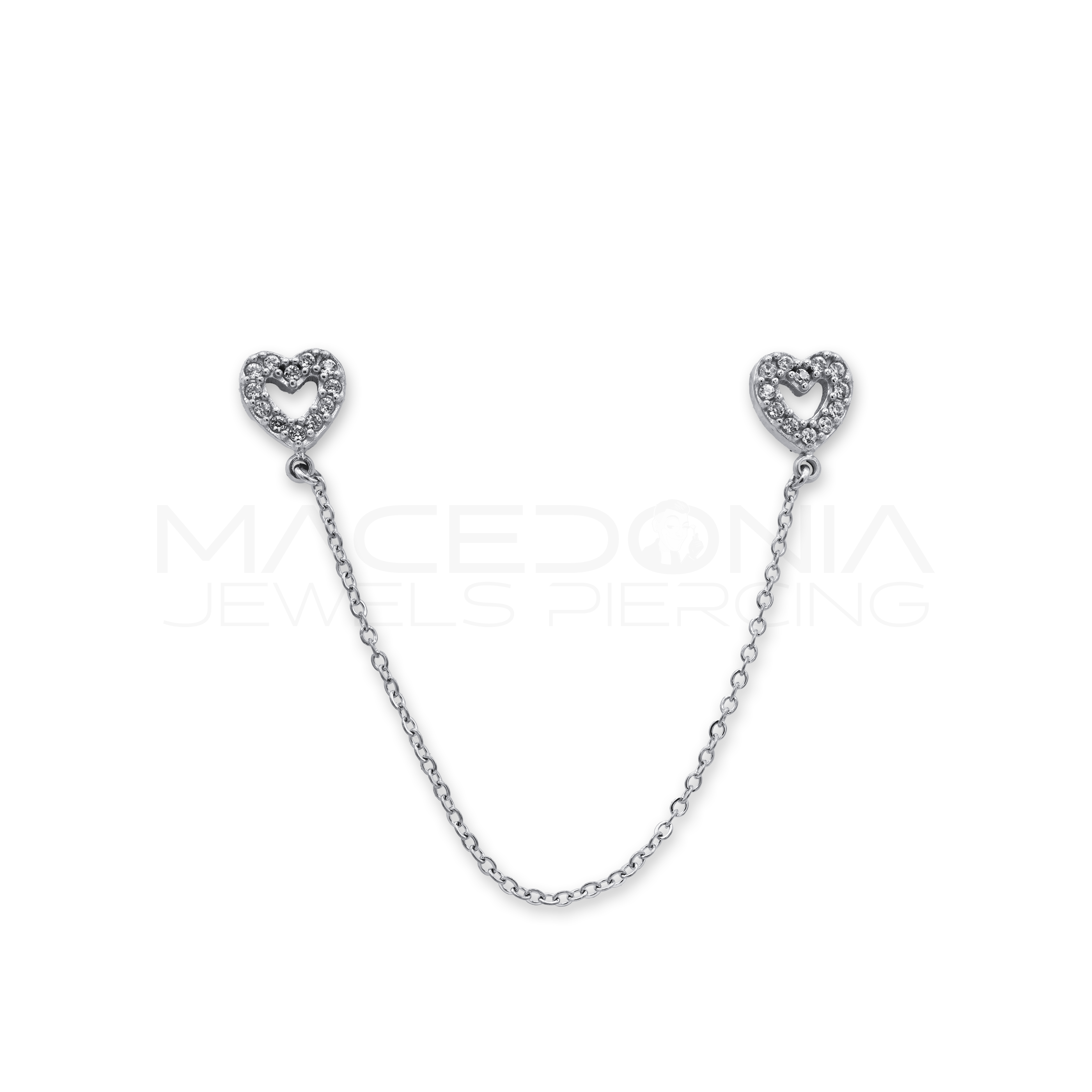 BARRETTA CON ZIRCONE E CIONDOLO CON CUORE