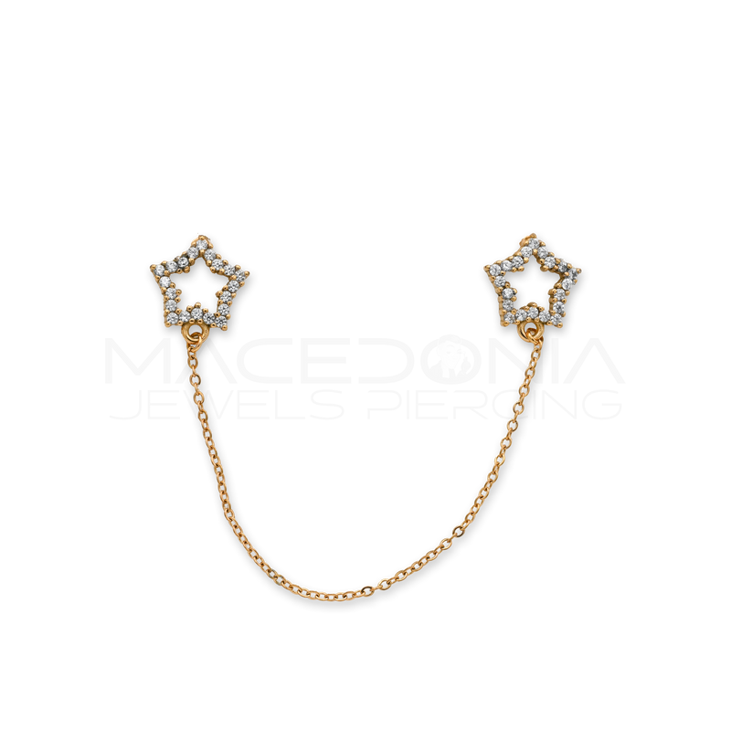 Barretta in Acciaio Chirurgico 316L con Zircone e Ciondolino