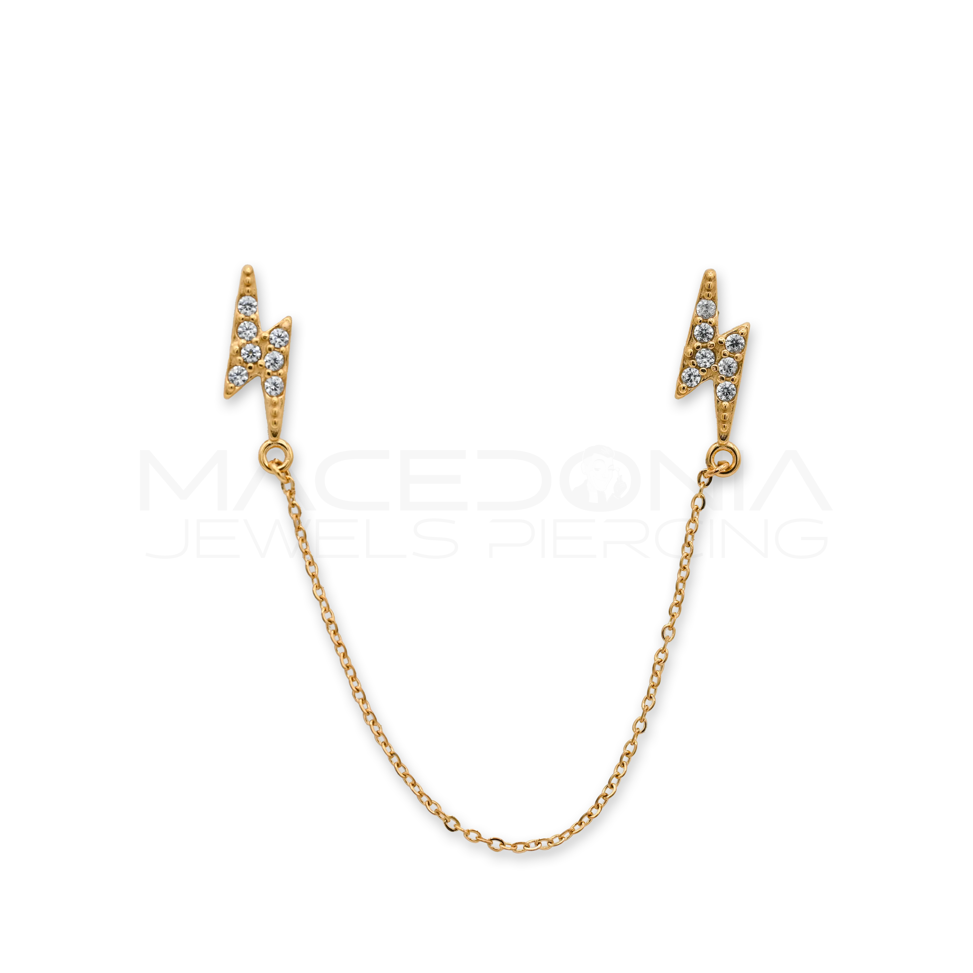 FORMINA DOPPIA CON CATENINA CON ZIRCONI
