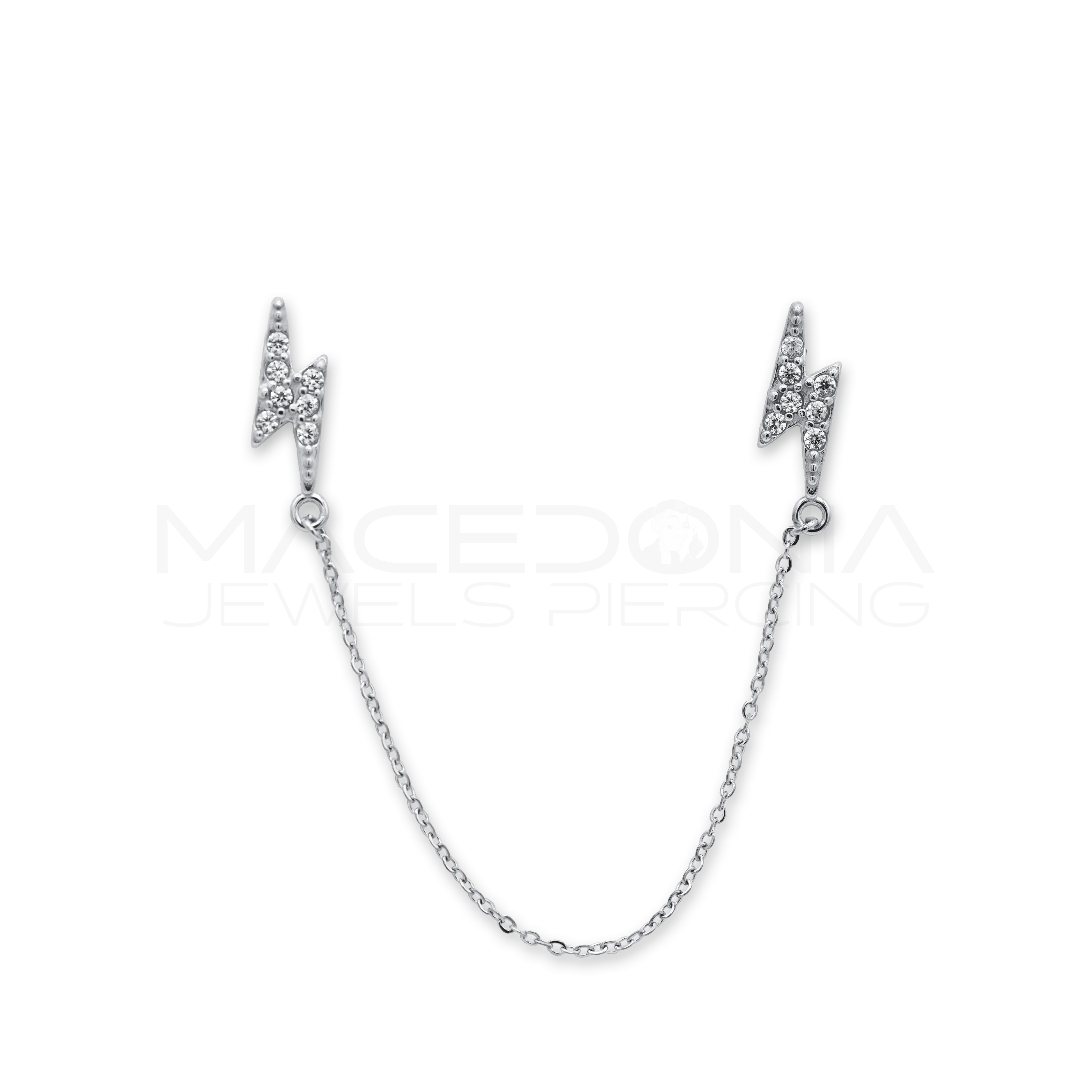 FORMINA DOPPIA CON CATENINA CON ZIRCONI