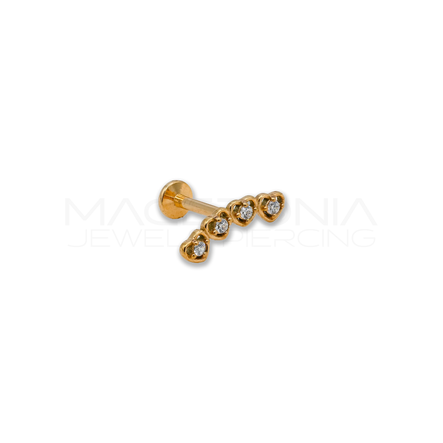 Piercing Labret con Piattello in Acciaio Chirurgico 316L