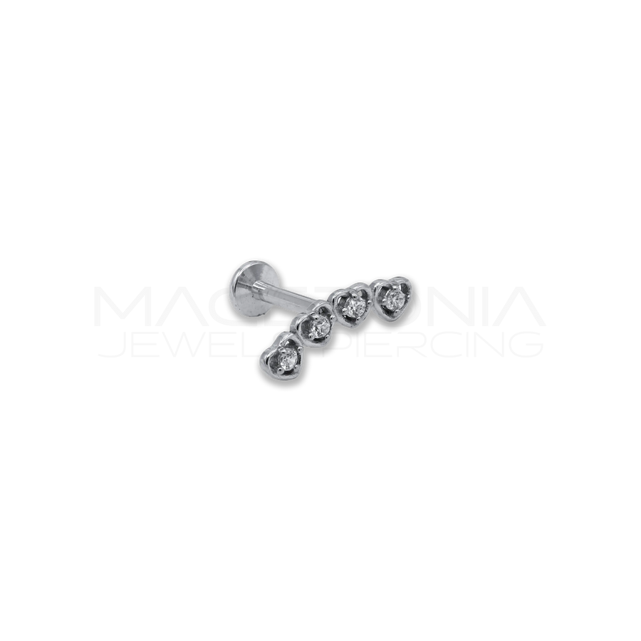 Piercing Labret con Piattello in Acciaio Chirurgico 316L
