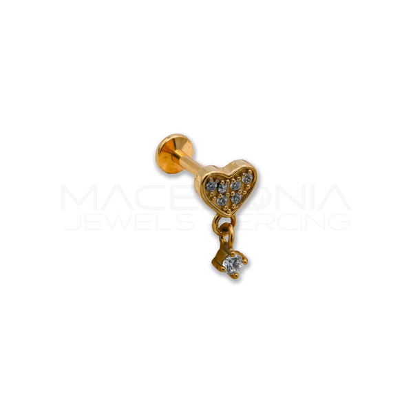 Piercing Helix Labret con Piattello in Acciaio Chirurgico 316L