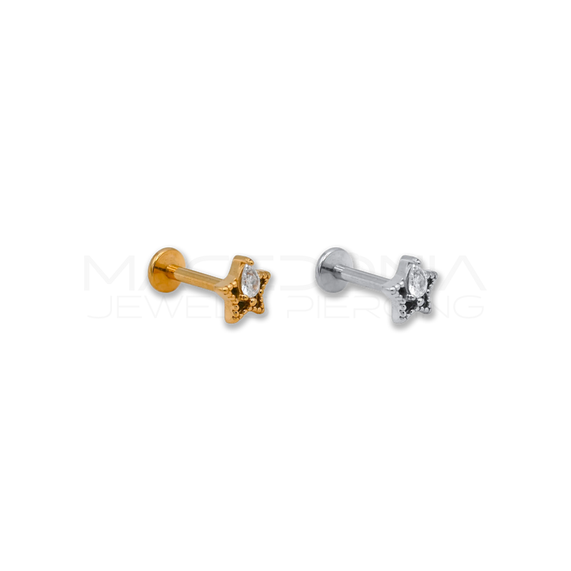 Piercing Helix Labret con Piattello in Acciaio Chirurgico 316L