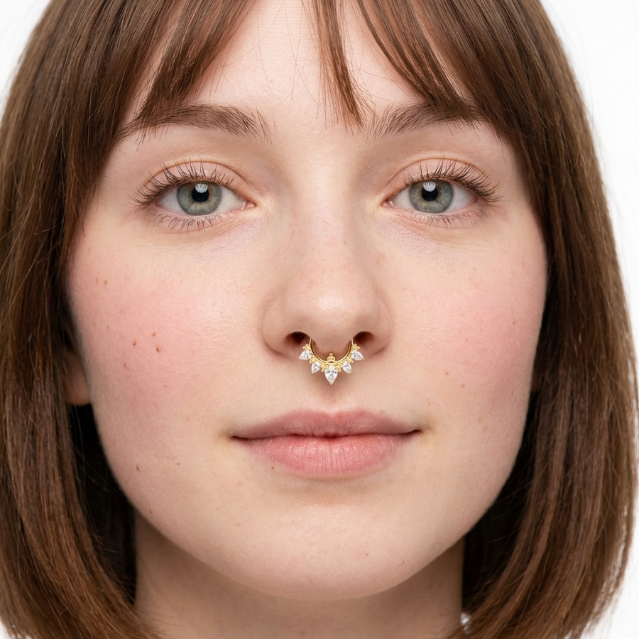 Piercing con zirconi in Titanio G23 - Piercing per Lobo, helix, daith, septum