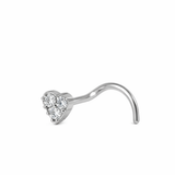 Piercing con cuoricino di zircone in Titanio G23- Piercing per naso